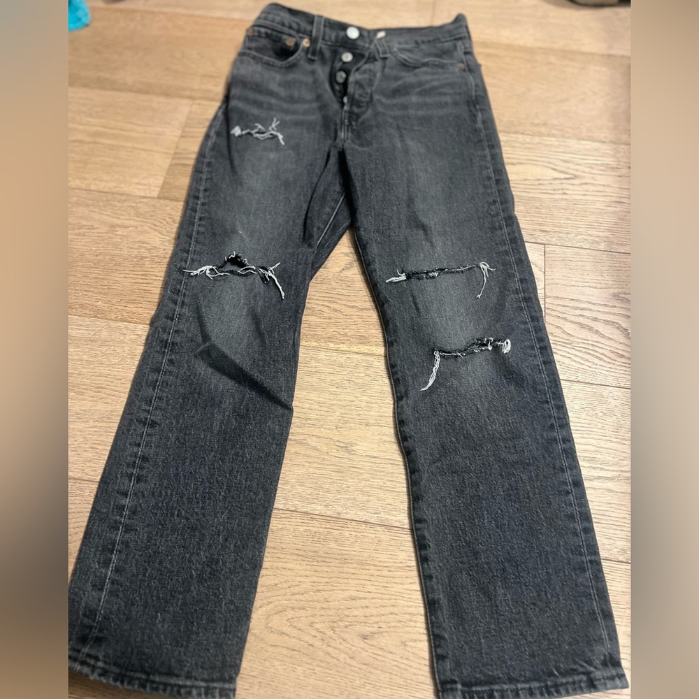 Levis Wedgie Straight -Black size 24